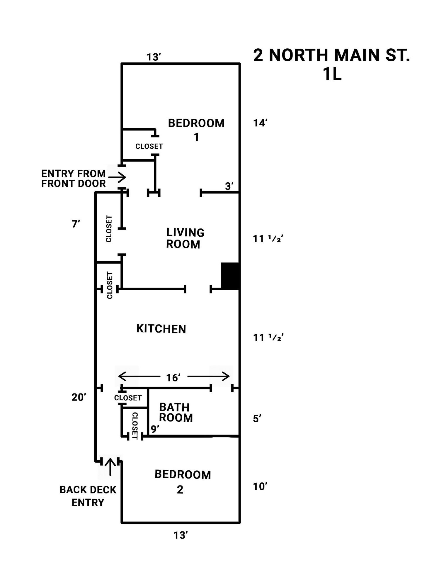 Floor plan — 2 N Main St, Unit 1L
