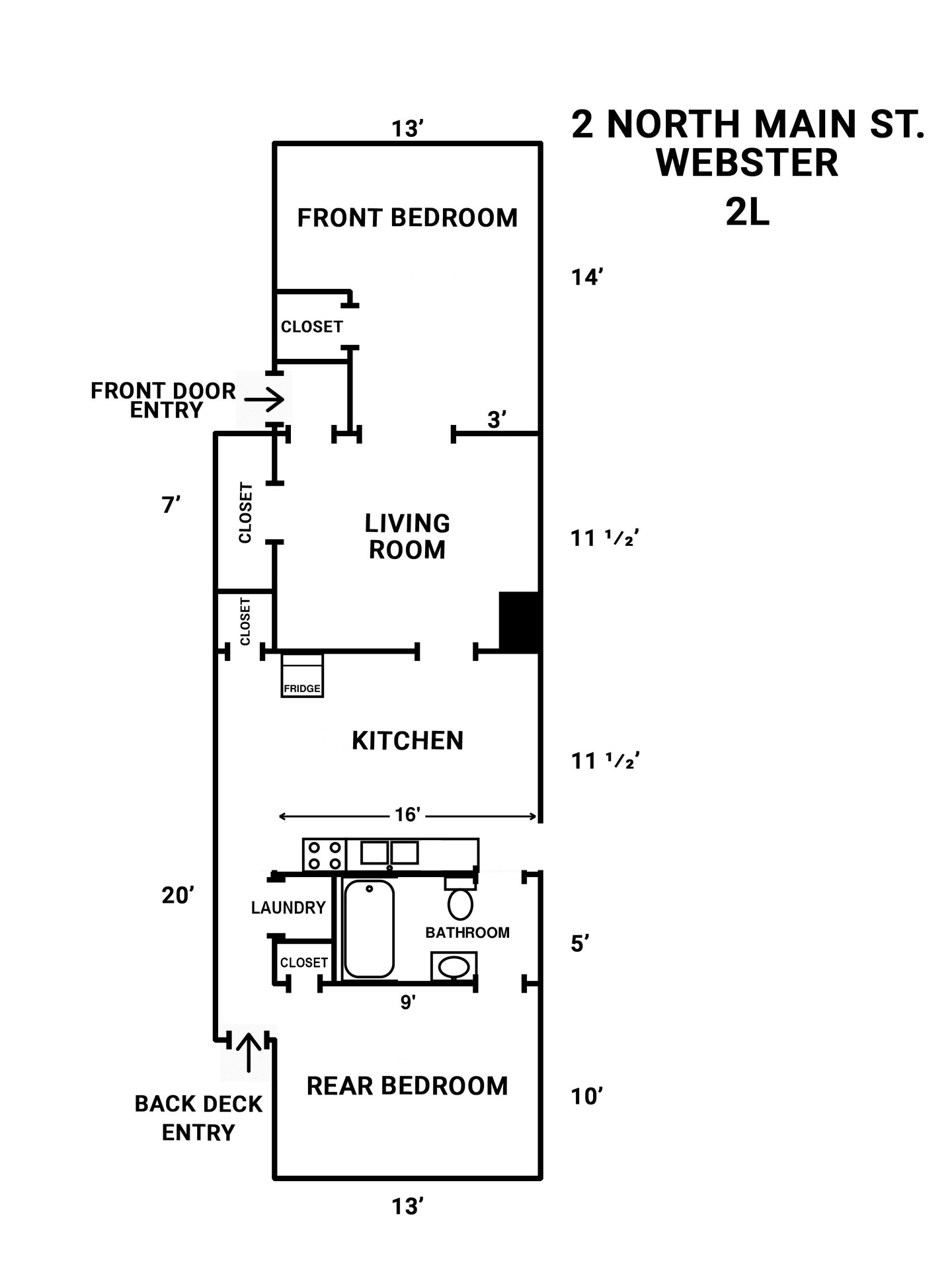 Floor plan — 2 N Main St, Unit 2L