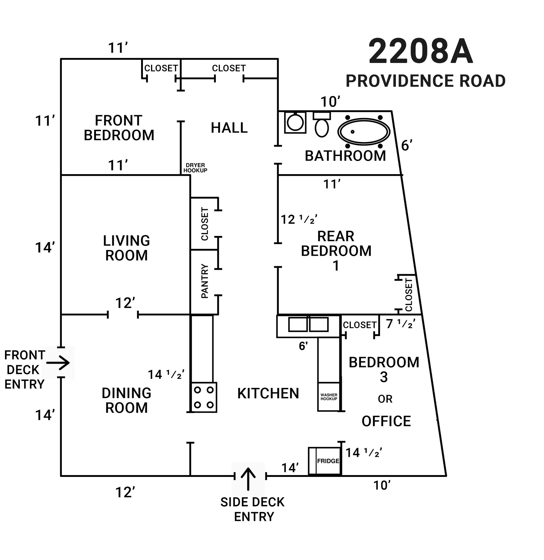 Floor plan — 2208A Providence Rd, Northbridge